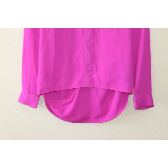 Guess Womens Pink Long Sleeve V Neck Cutout Back Blouse S - Picture 3 of 5